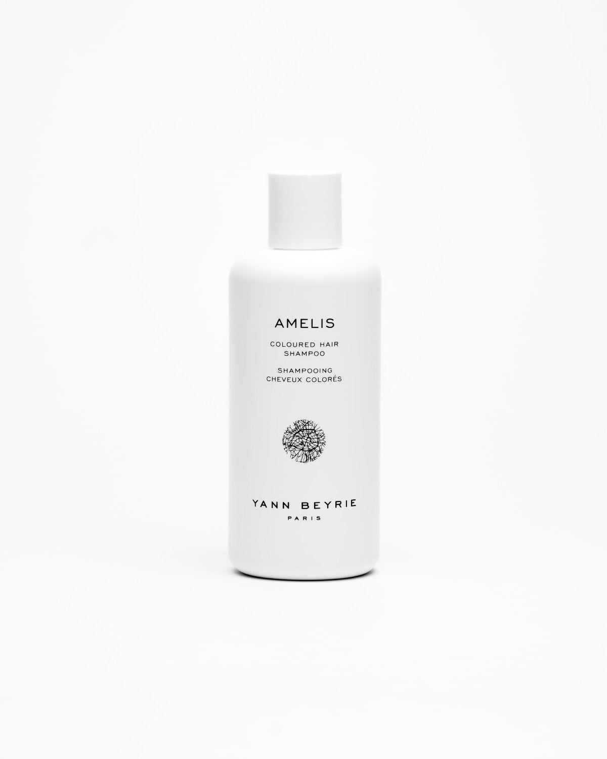 Yann Beyrie Amelis coloured hair shampoo bottle on white background
