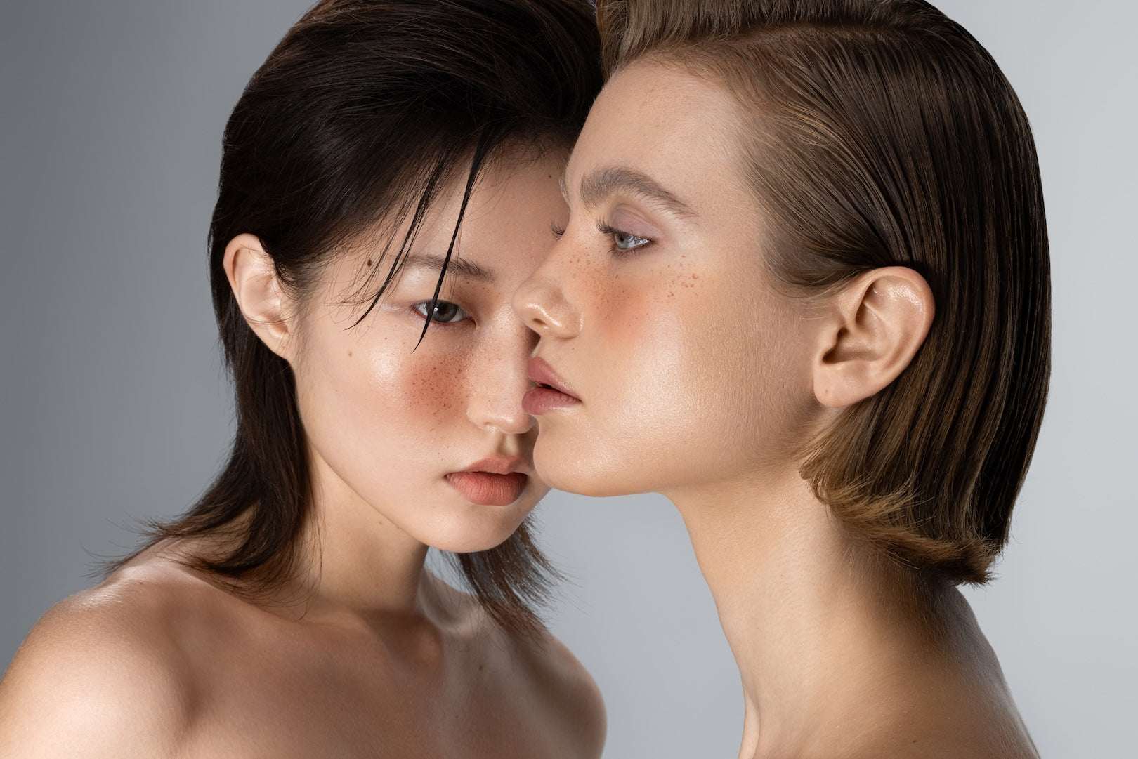 Yann Beyrie editorial hair styling featuring two models with modern short haircuts
