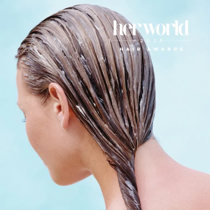 Model with hair mask treatment applied for Her World Hair Awards 2025