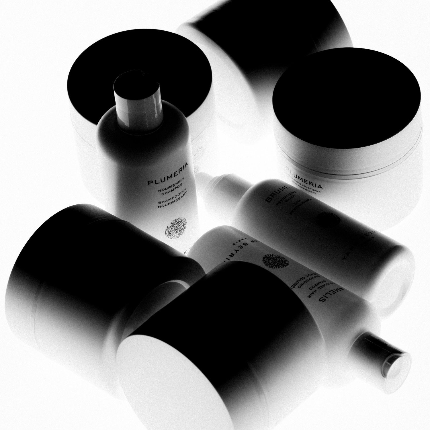 Yann Beyrie Paris luxury haircare collection featuring Plumeria, Brume, and Amelis products