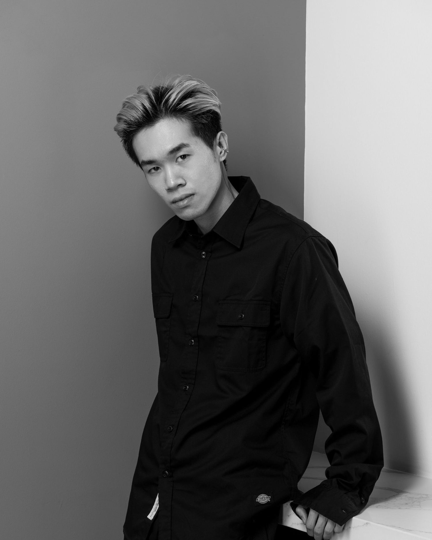 Zeff Master Designer black and white portrait at Yann Beyrie hair salon Singapore